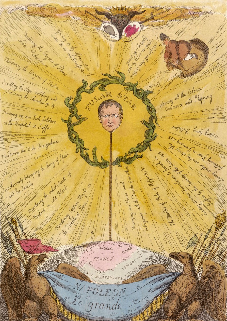 Satirical political cartoon of Napoleon by Thomas Rowlandson