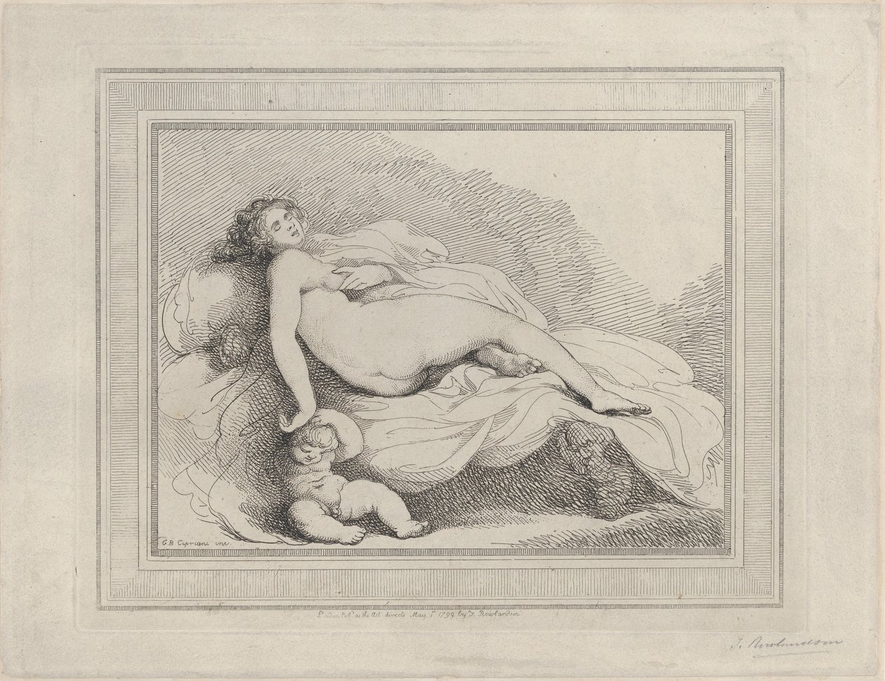 Sleeping Venus and Love, 1799 by Thomas Rowlandson