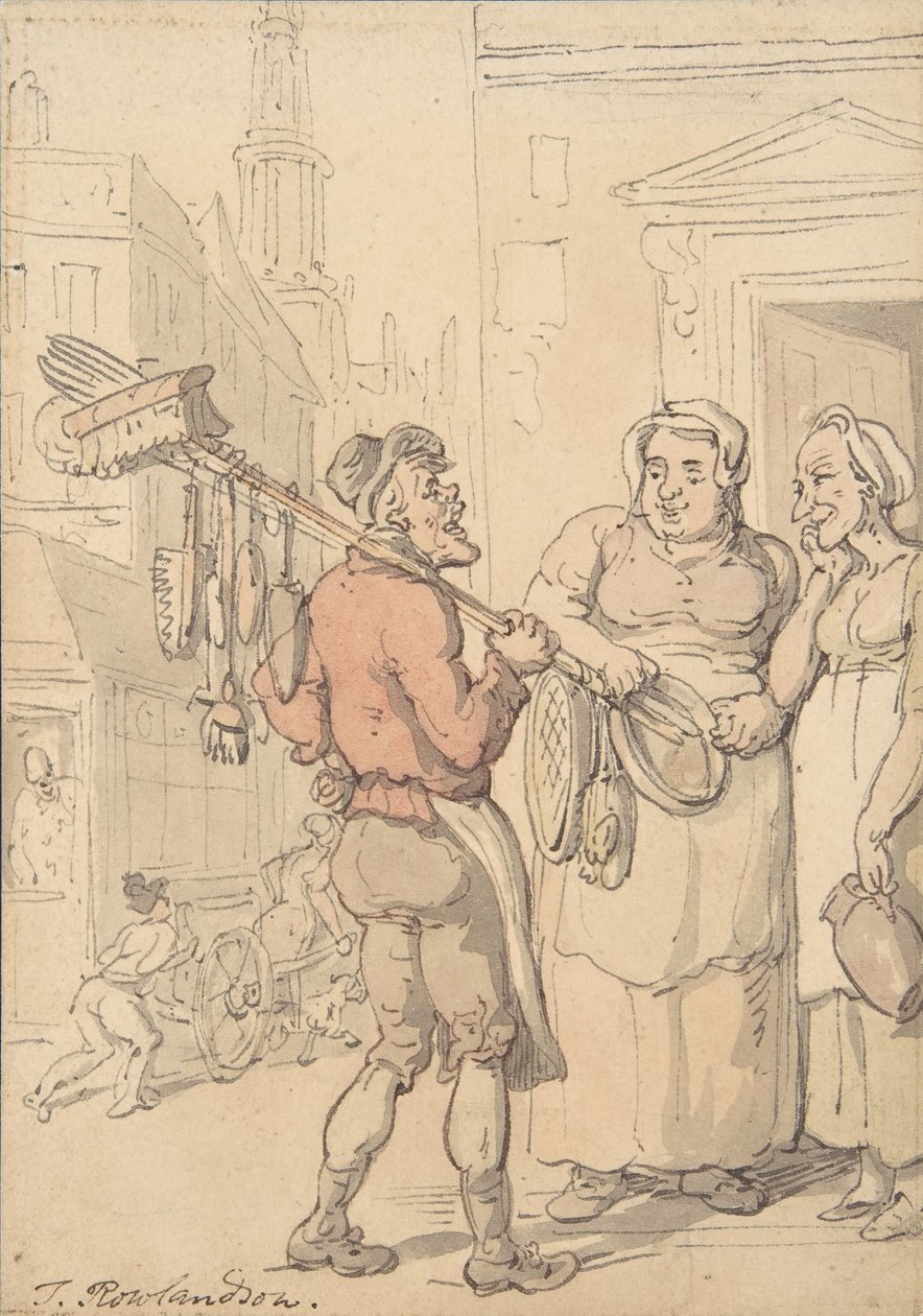 Street Scene: Vendor of Brushes by Thomas Rowlandson