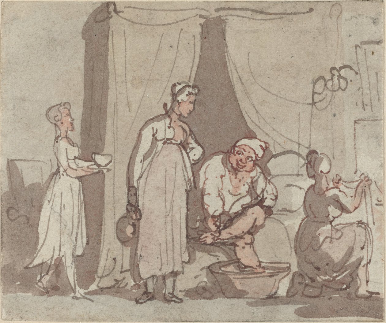 The Foot Bath (Drying Out) by Thomas Rowlandson