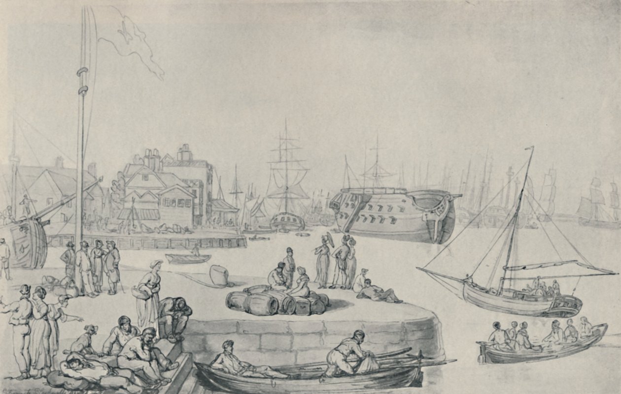 The Quay, Blackwall Docks by Thomas Rowlandson