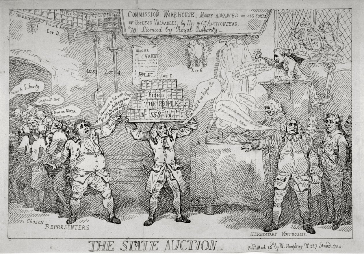 The State Auction, 1784 by Thomas Rowlandson