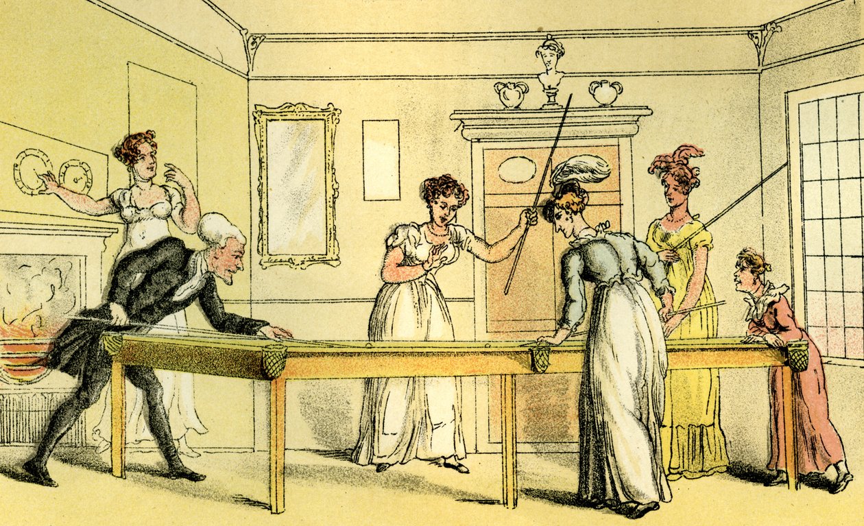 The billiard table by Thomas Rowlandson