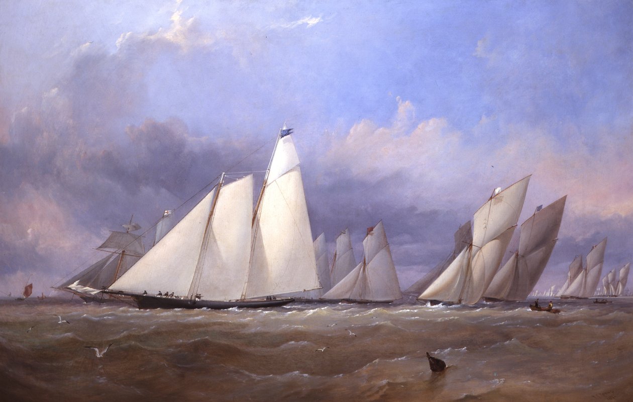 The America at Cowes, 1852 by Thomas Sewell Robins