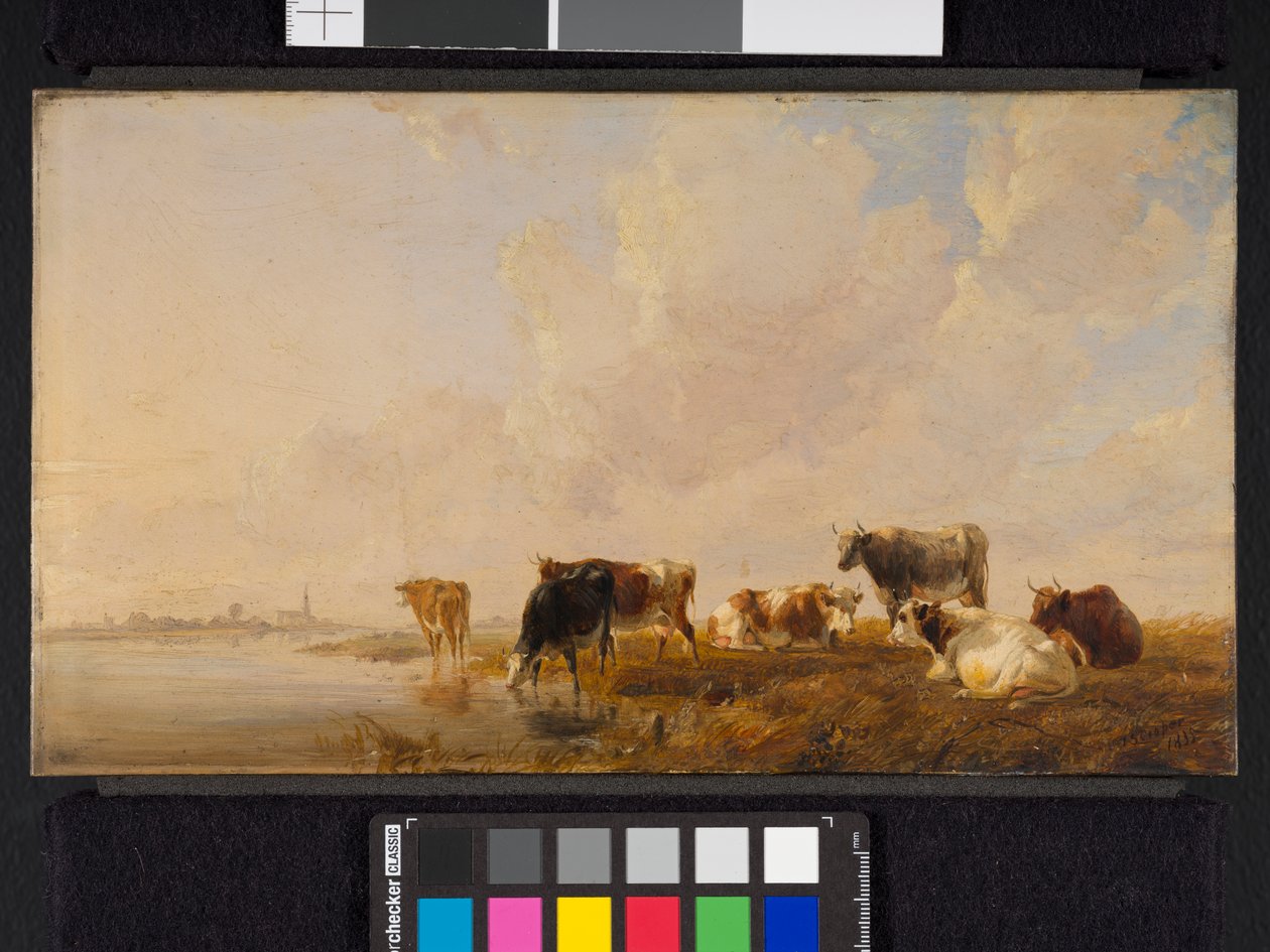 Cattle by a River by Thomas Sidney Cooper