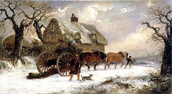 Carting Timber - Winter by Thomas Smythe
