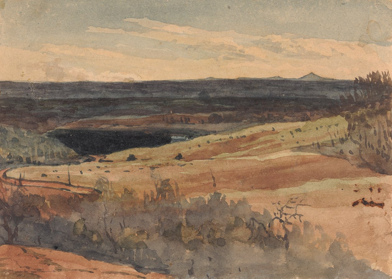 Rolling Fields, Mountains in Distance by Thomas Sully