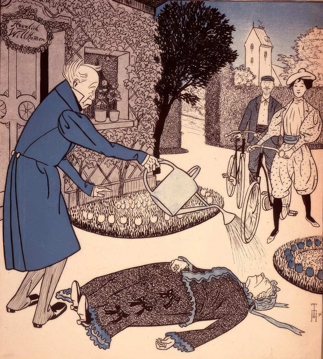 The Visit of the Newlyweds by Thomas Theodor Heine