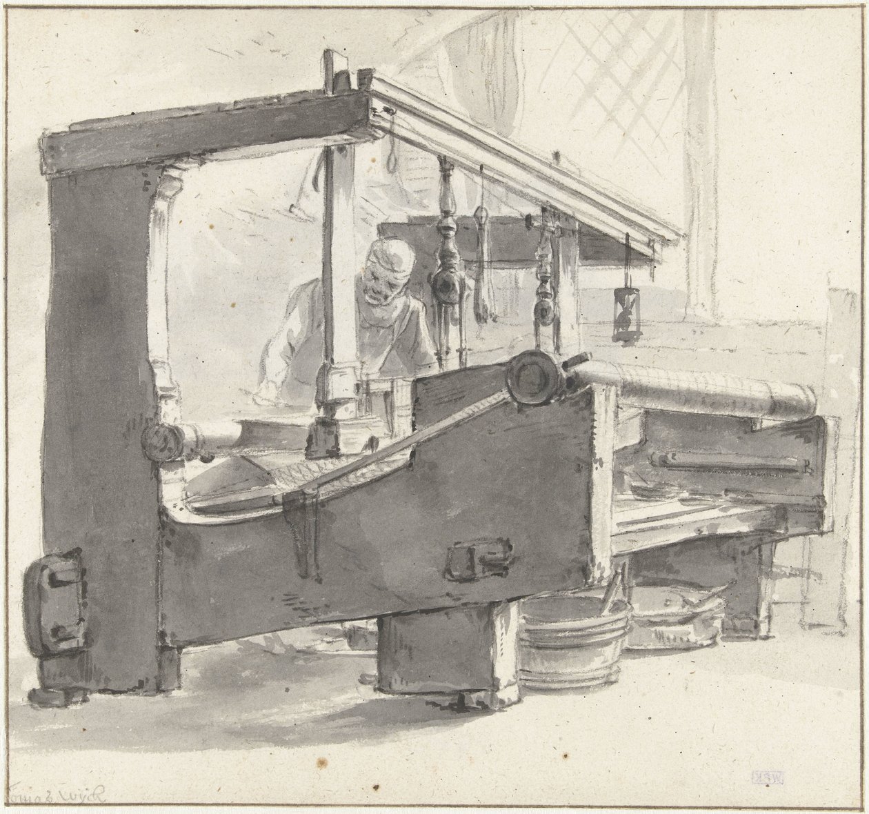 A Weaver at Work by Thomas Wijck