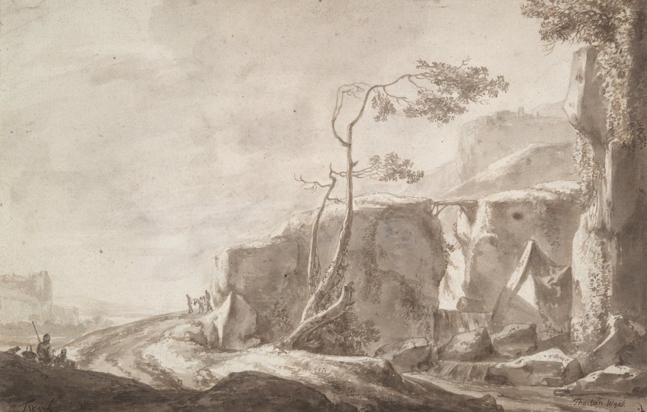 Rocky Landscape with a Stream by Thomas Wijck