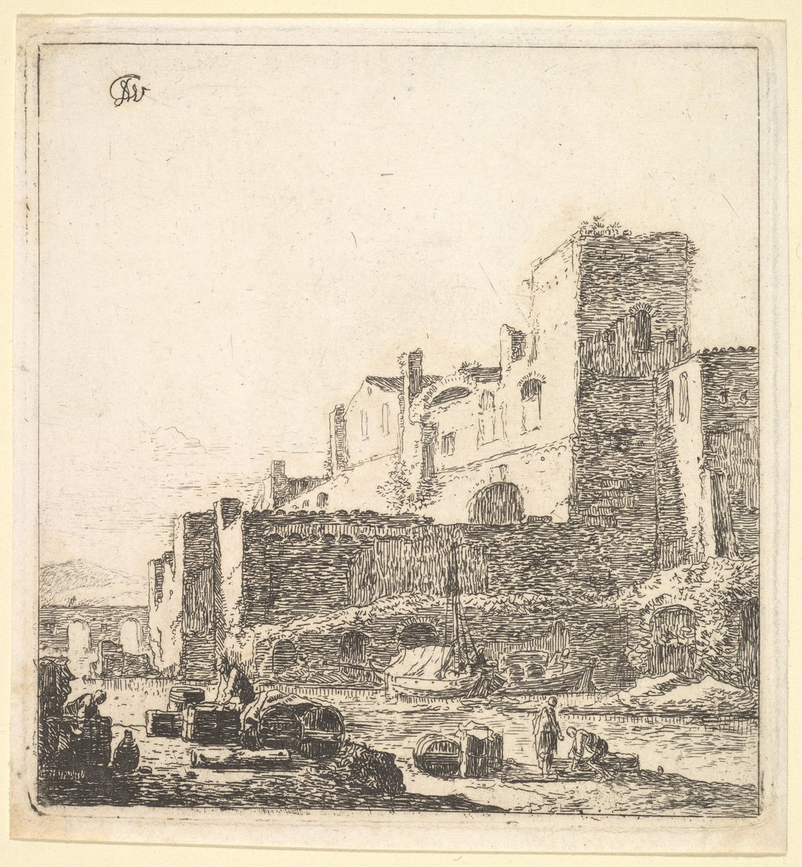 Sailors at a Riverside, 17th Century by Thomas Wijck
