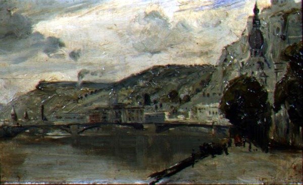The Bridge at Dinant by Thomas William Roberts