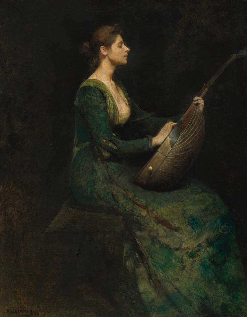Lady with a Lute by Thomas Wilmer Dewing