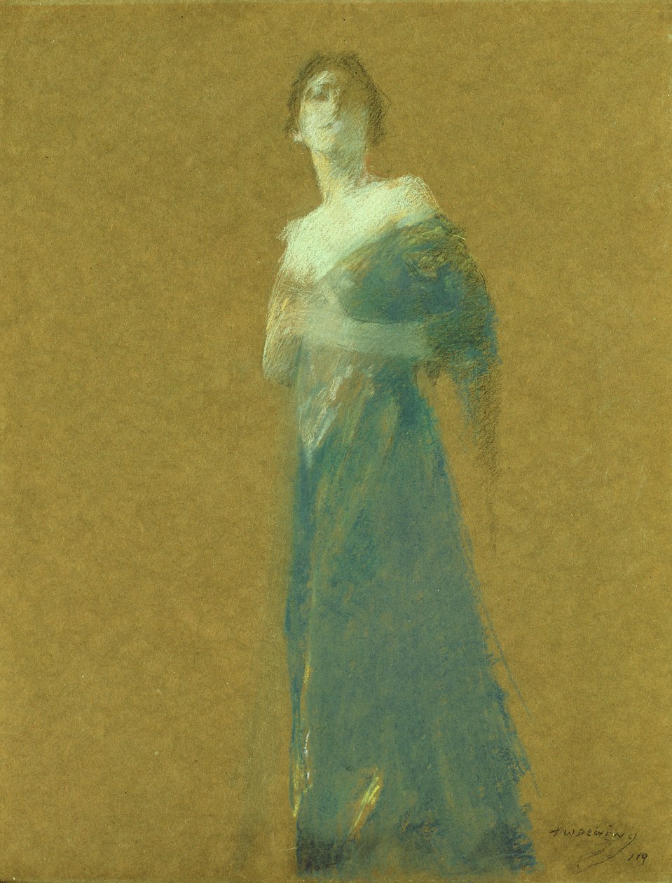 Woman in Blue by Thomas Wilmer Dewing