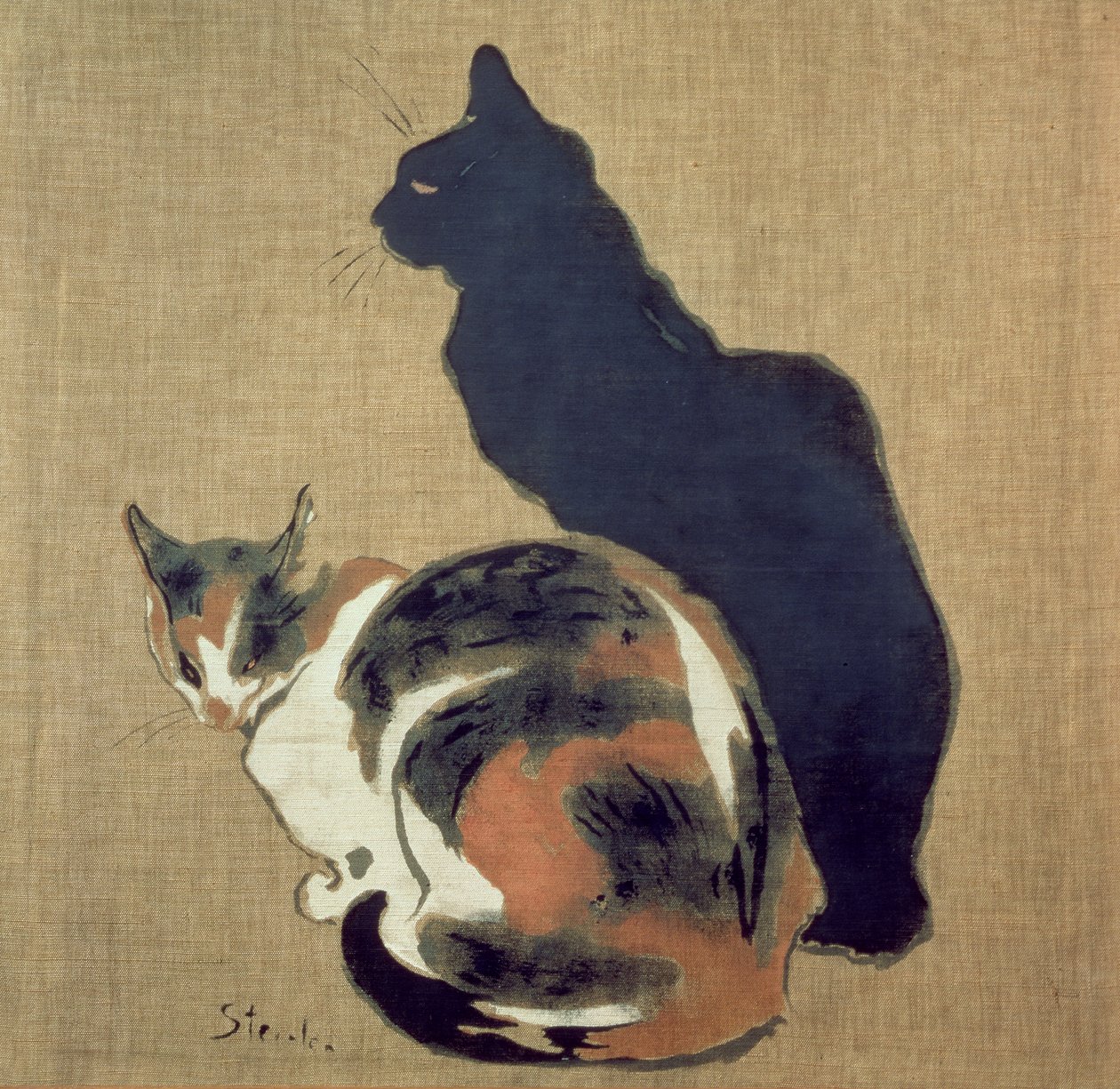 Two Cats by Théophile Alexandre Steinlen
