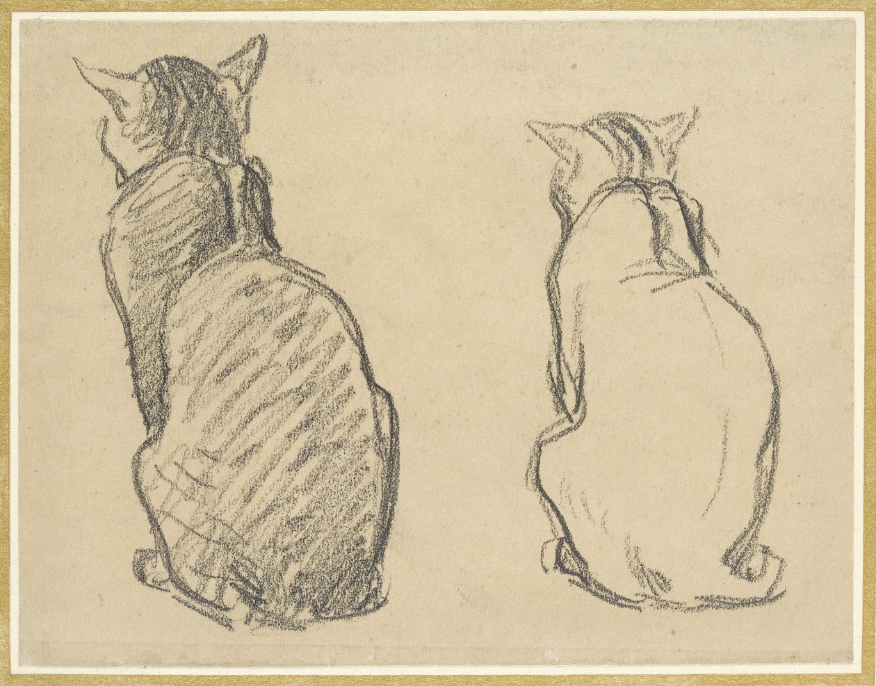 Two Studies of a Cat by Théophile Alexandre Steinlen