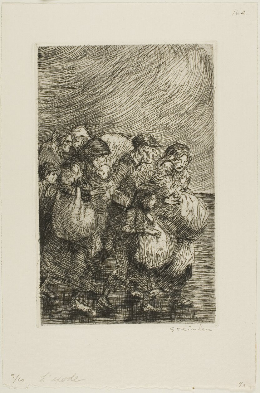 Evacuees by Théophile Alexandre Pierre Steinlen