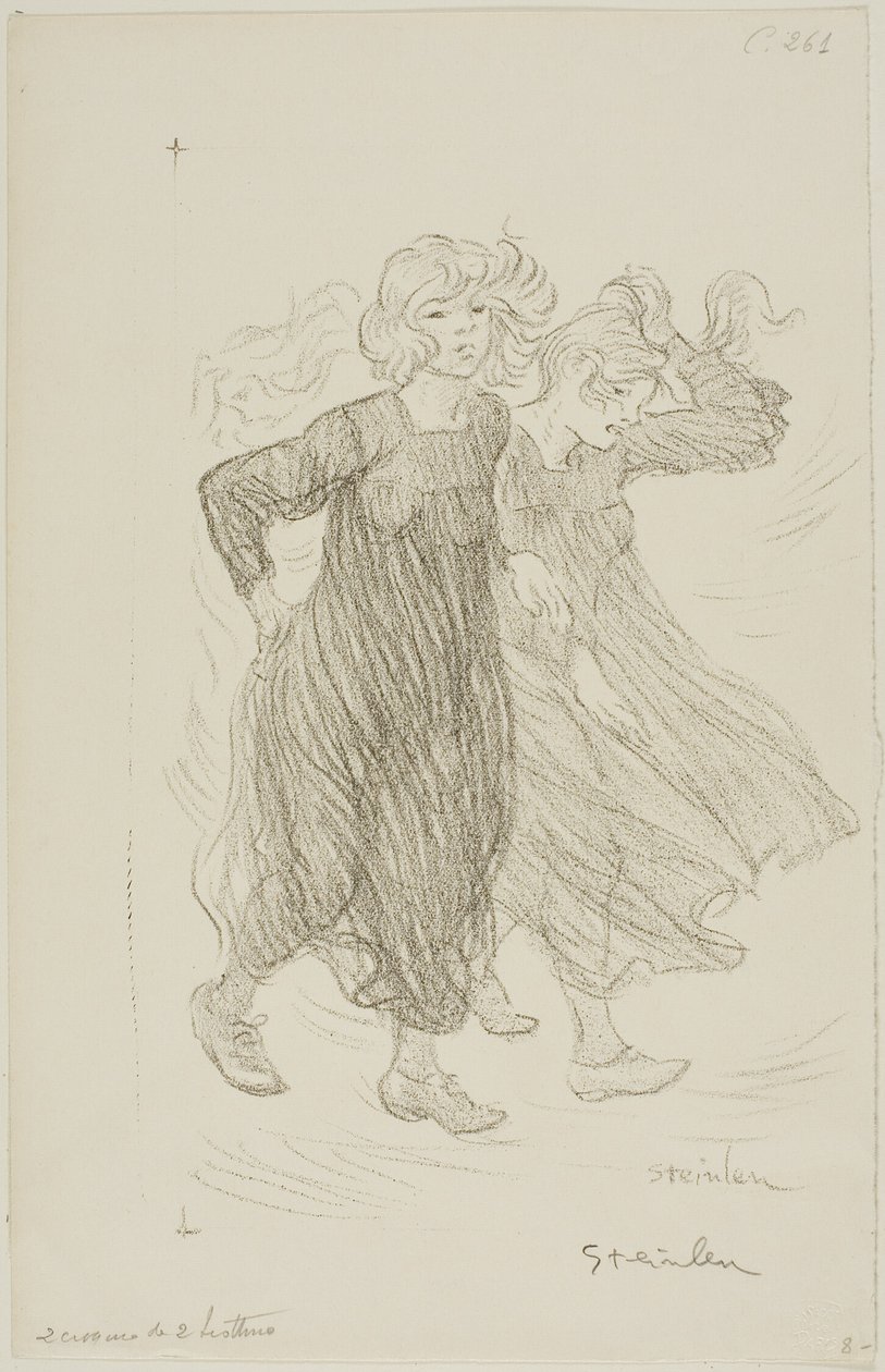 Gust of Wind by Théophile Alexandre Pierre Steinlen