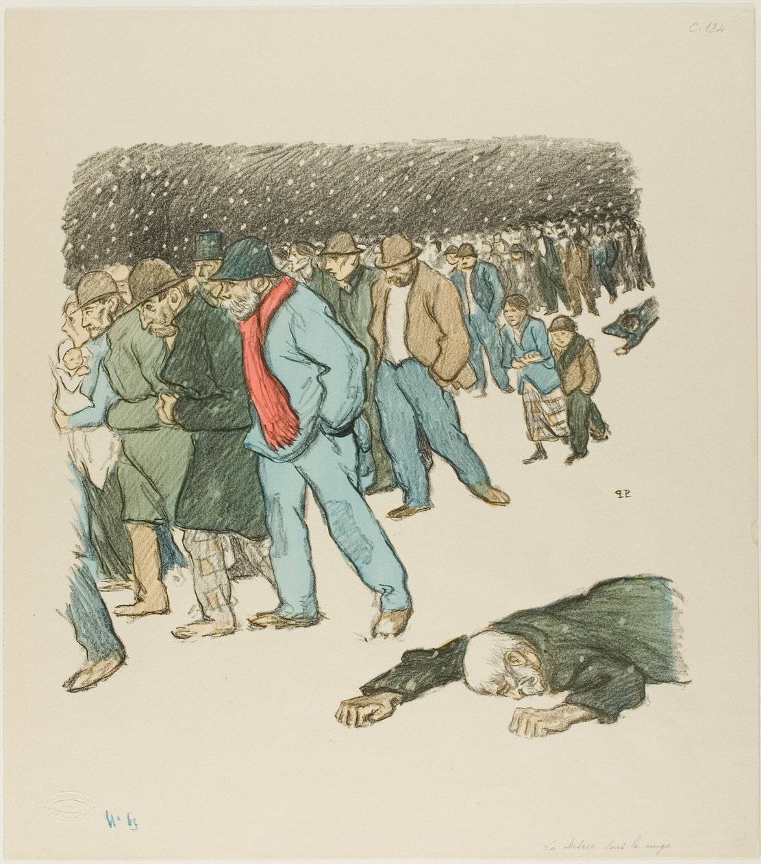 Misery Under the Snow by Théophile Alexandre Pierre Steinlen