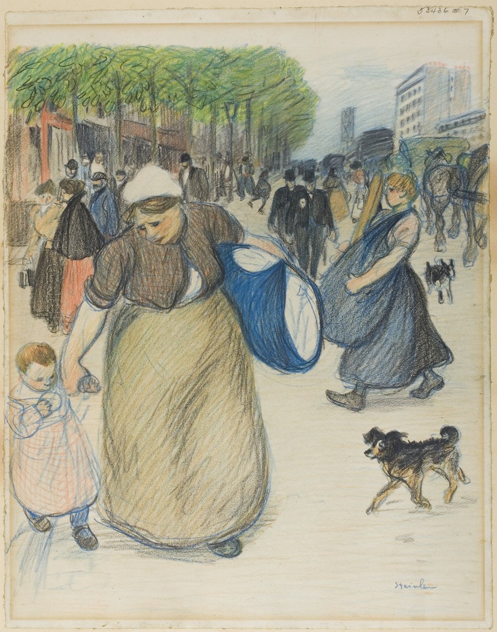 Street Scene by Théophile Alexandre Pierre Steinlen