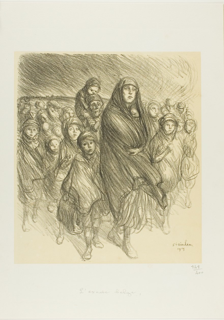The Belgian Exodus by Théophile Alexandre Pierre Steinlen