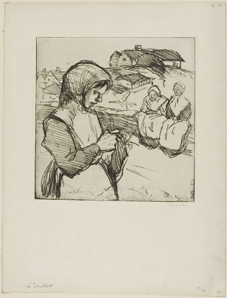 The Knitter by Théophile Alexandre Pierre Steinlen