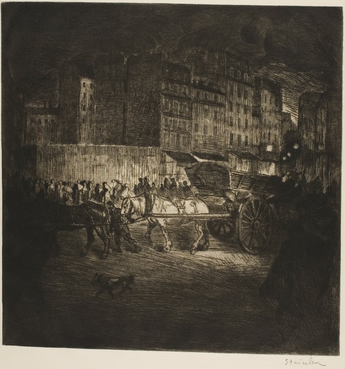 The Rubbish Cart by Théophile Alexandre Pierre Steinlen