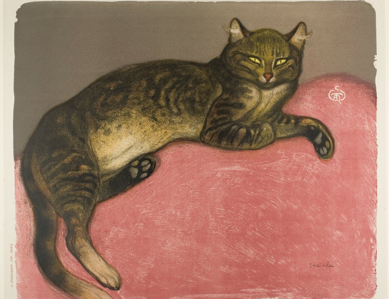 Winter: Cat on a Cushion by Théophile Alexandre Pierre Steinlen