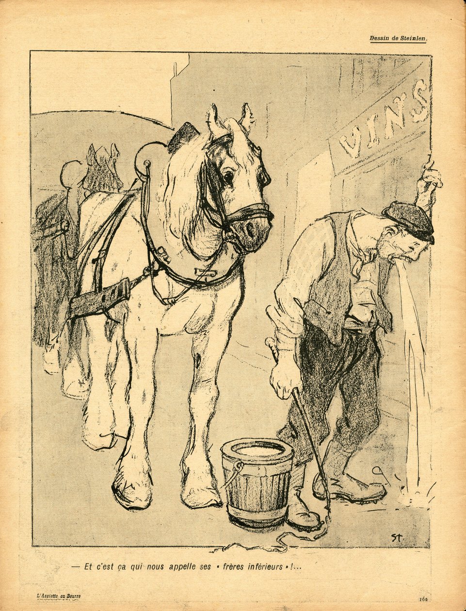 The Butter Plate, Satirical in Colours by Théophile Alexandre Steinlen