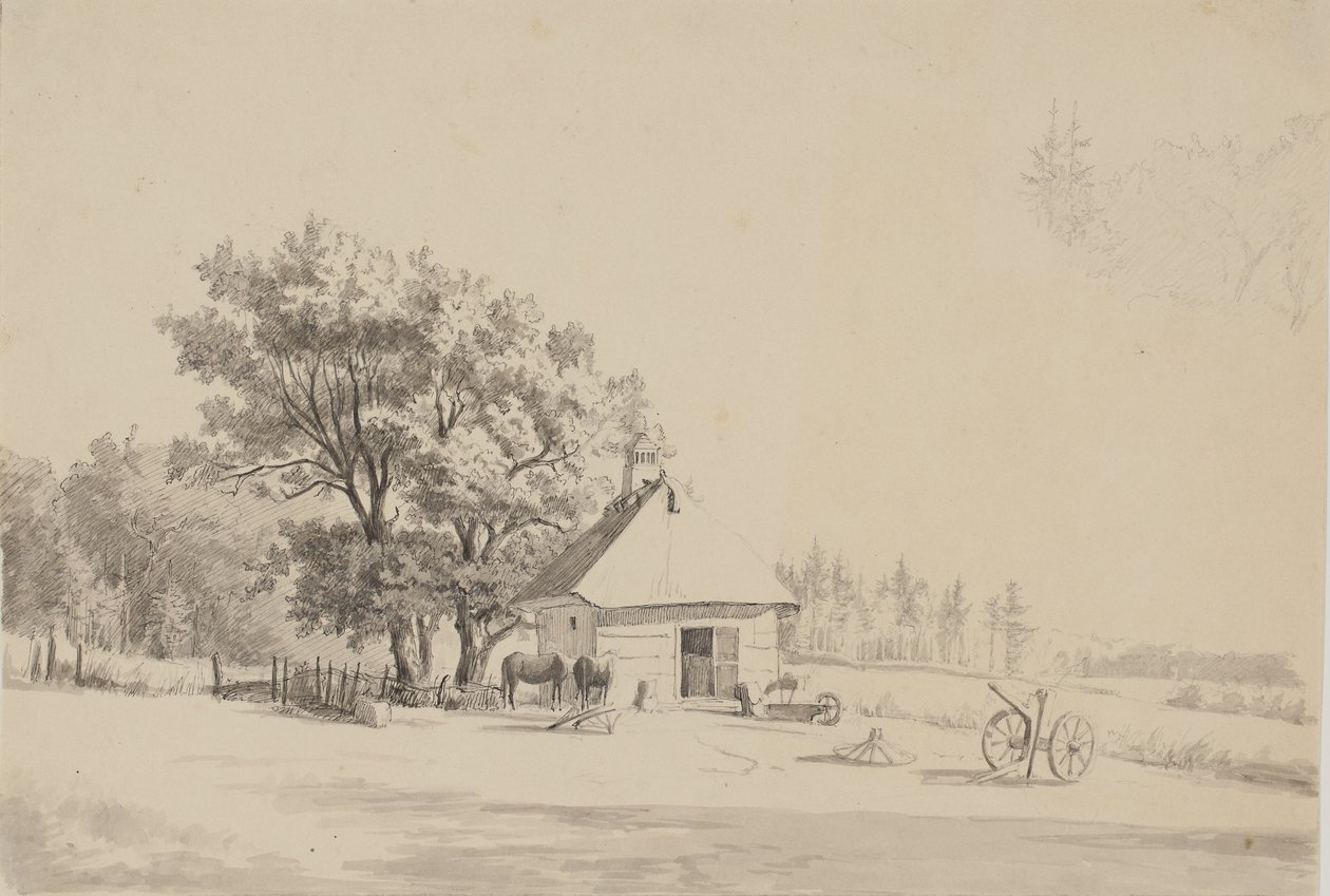 Landscape with a smithy by Thorald Brendstrup