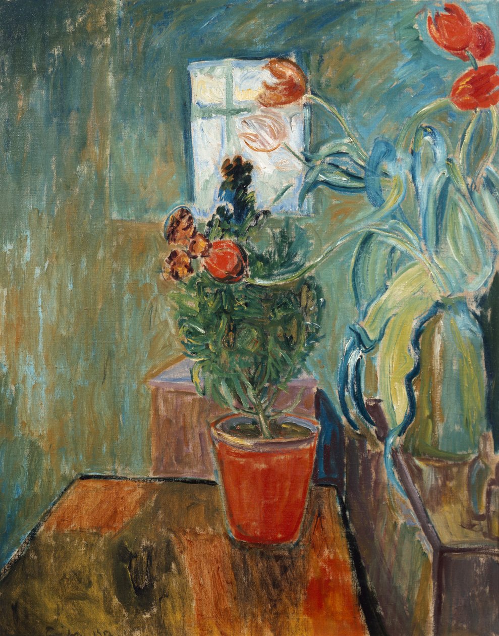 Wallflower and Tulips by Thorvald Erichsen