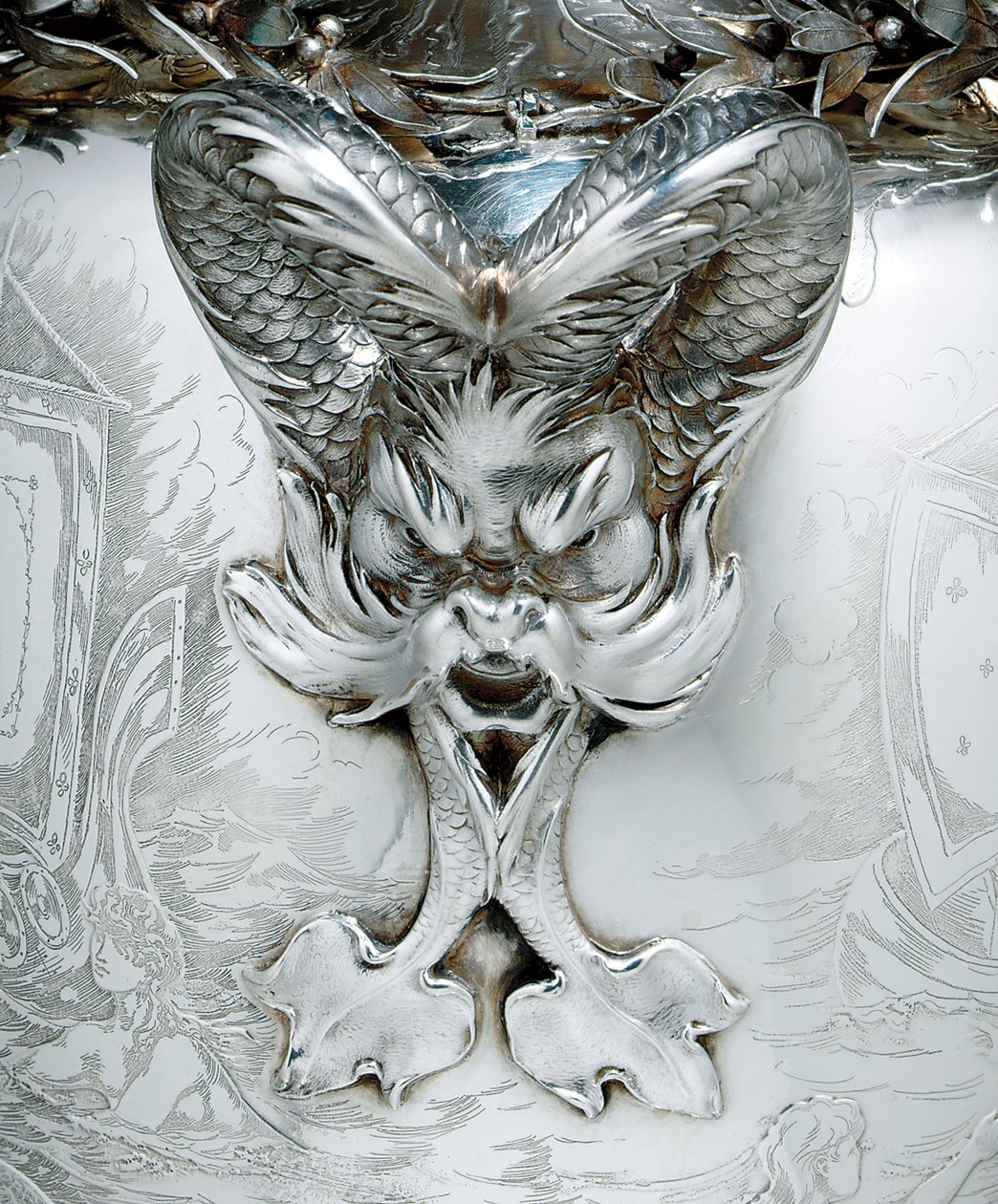 Detail of a yachting trophy (detail) by Tiffany and Company