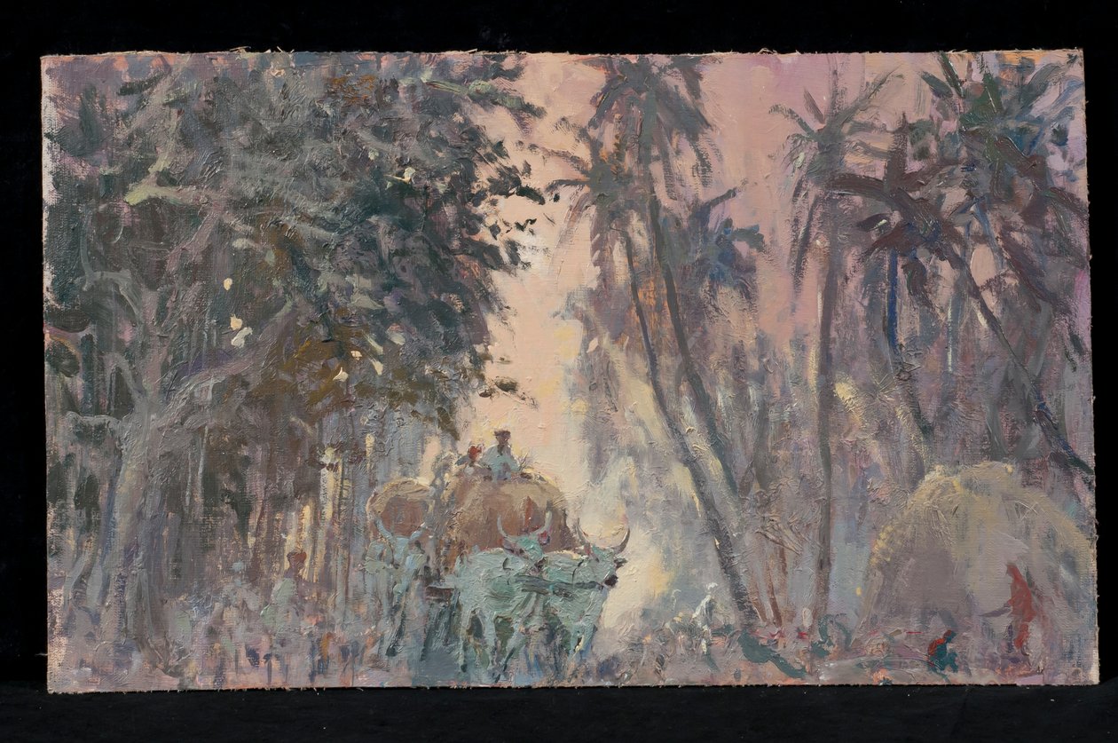 Bullock Carts, Evening Light by Tim Scott Bolton