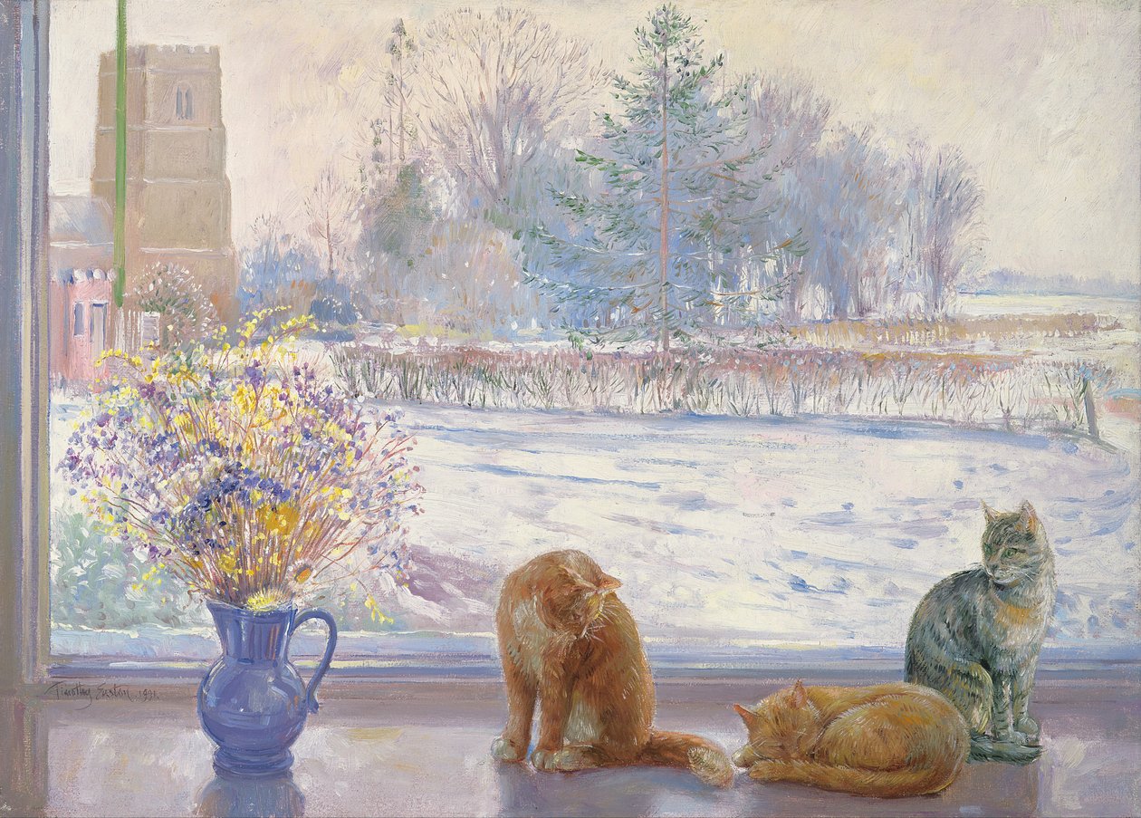 Winter Prospect with Cats by Timothy Easton