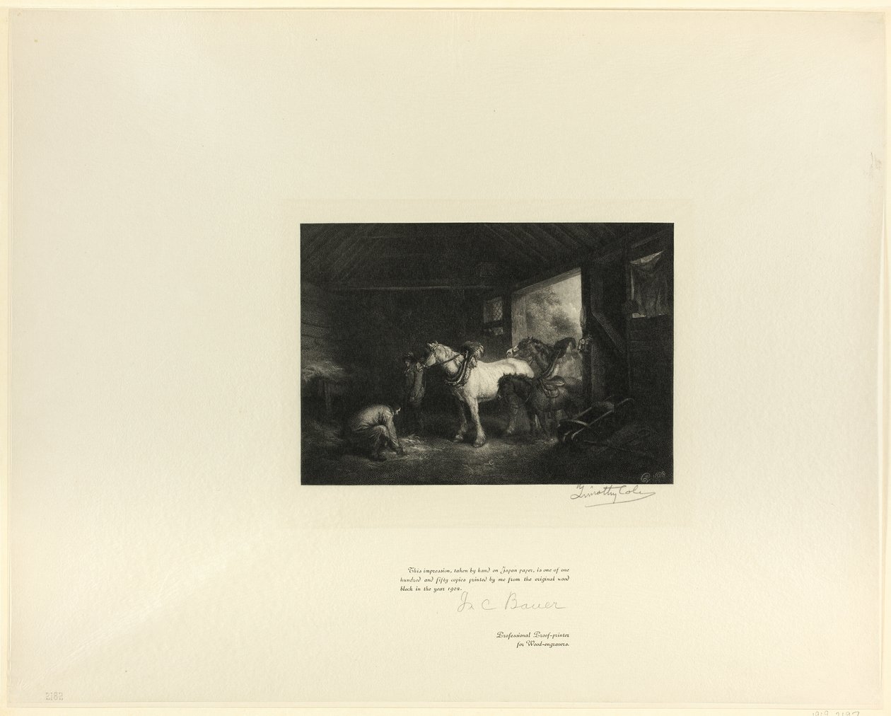 Stable Interior, from Old English Masters by Timothy Cole