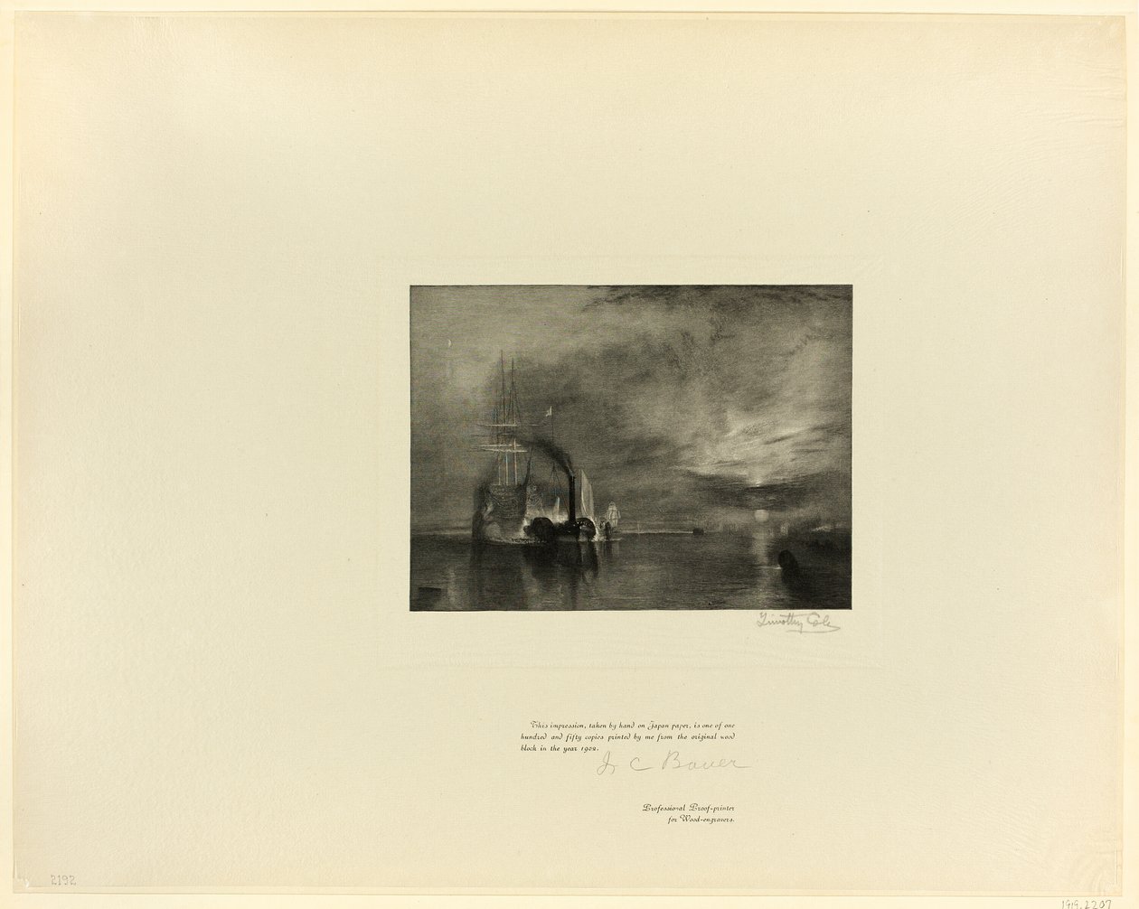 The Fighting Téméraire, from Old English Masters by Timothy Cole