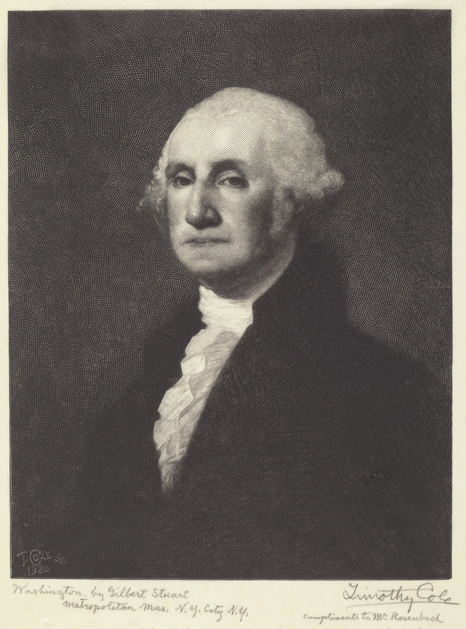 Washington by Timothy Cole after Gilbert Stuart