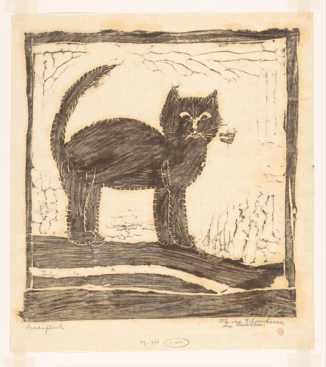 Cat with Tail Up by Tip van Schoonhoven