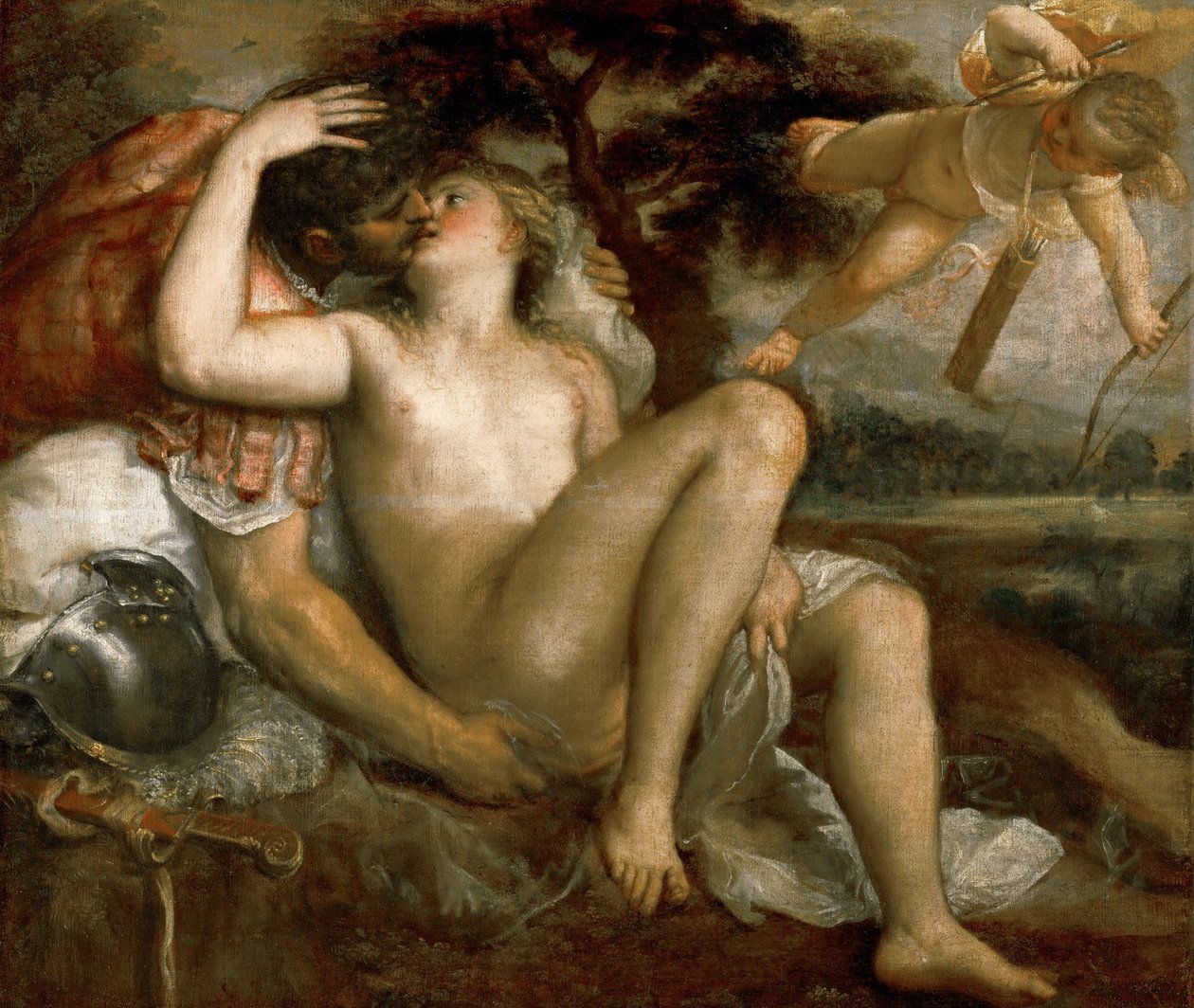Mars, Venus and Amor by Tiziano Vecelli