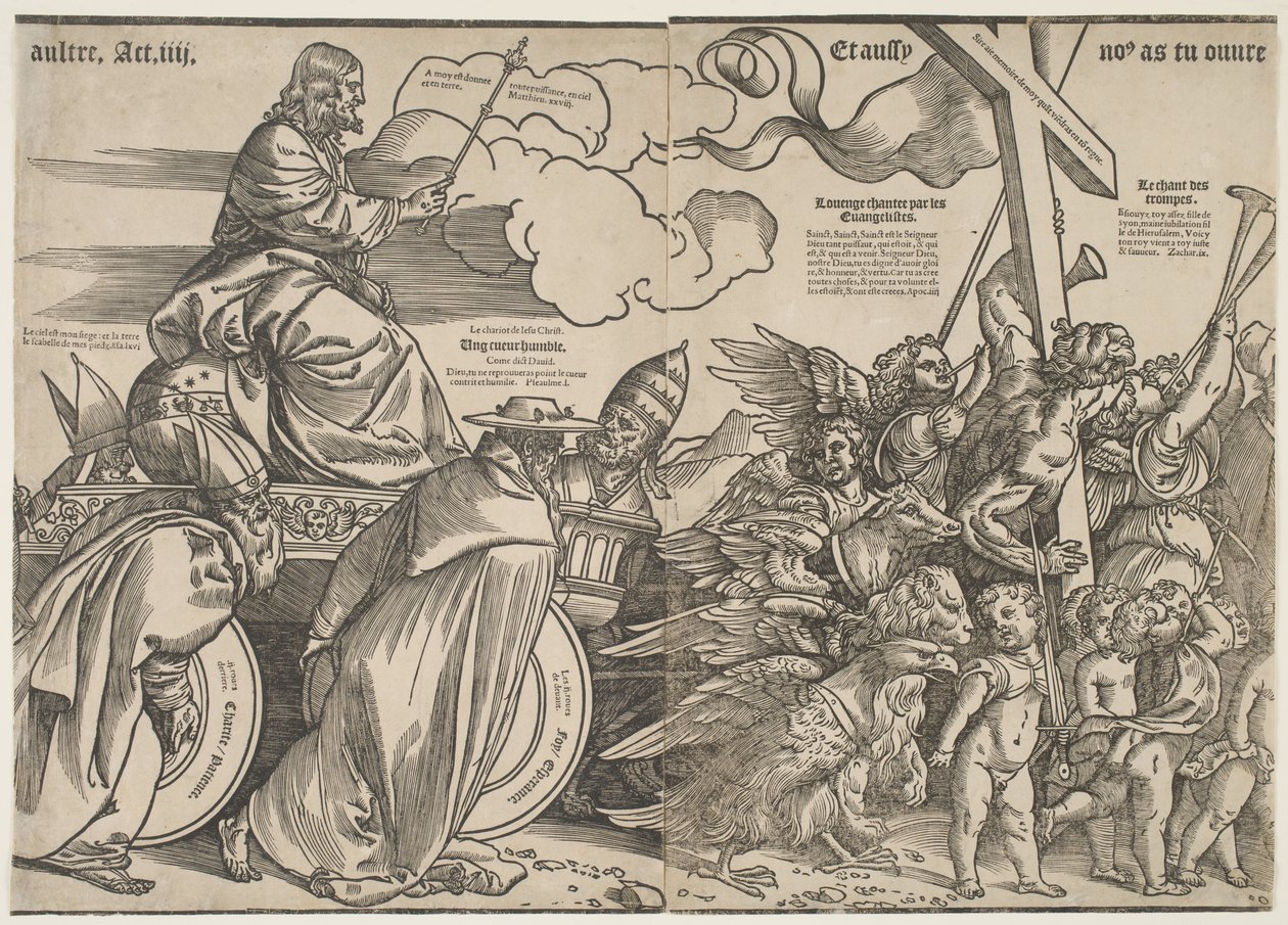 Trumpets and the Chariot of Christ by Tiziano Vecelli