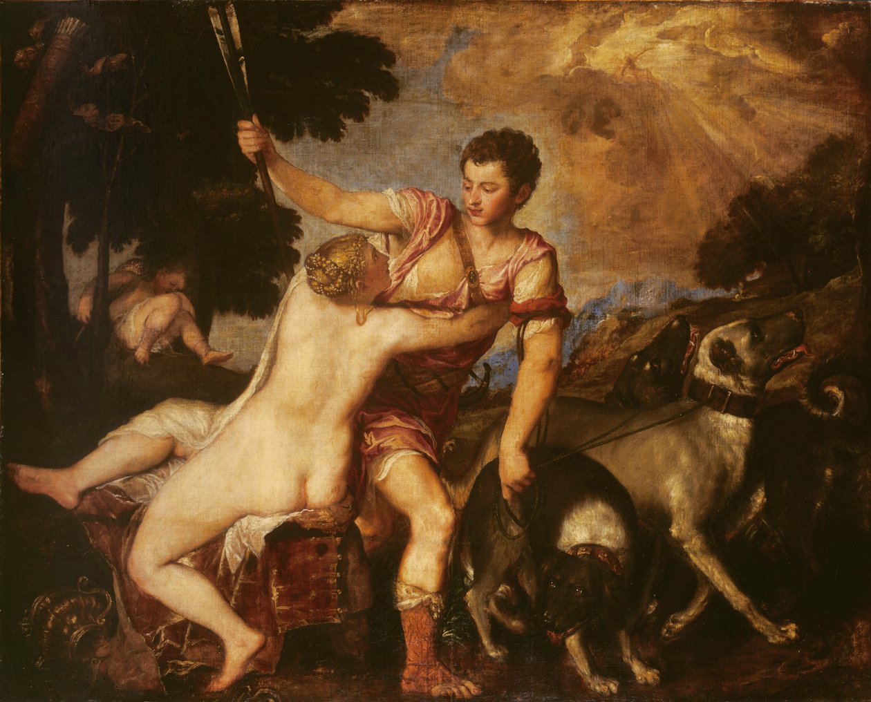 Venus and Adonis by Tiziano Vecelli