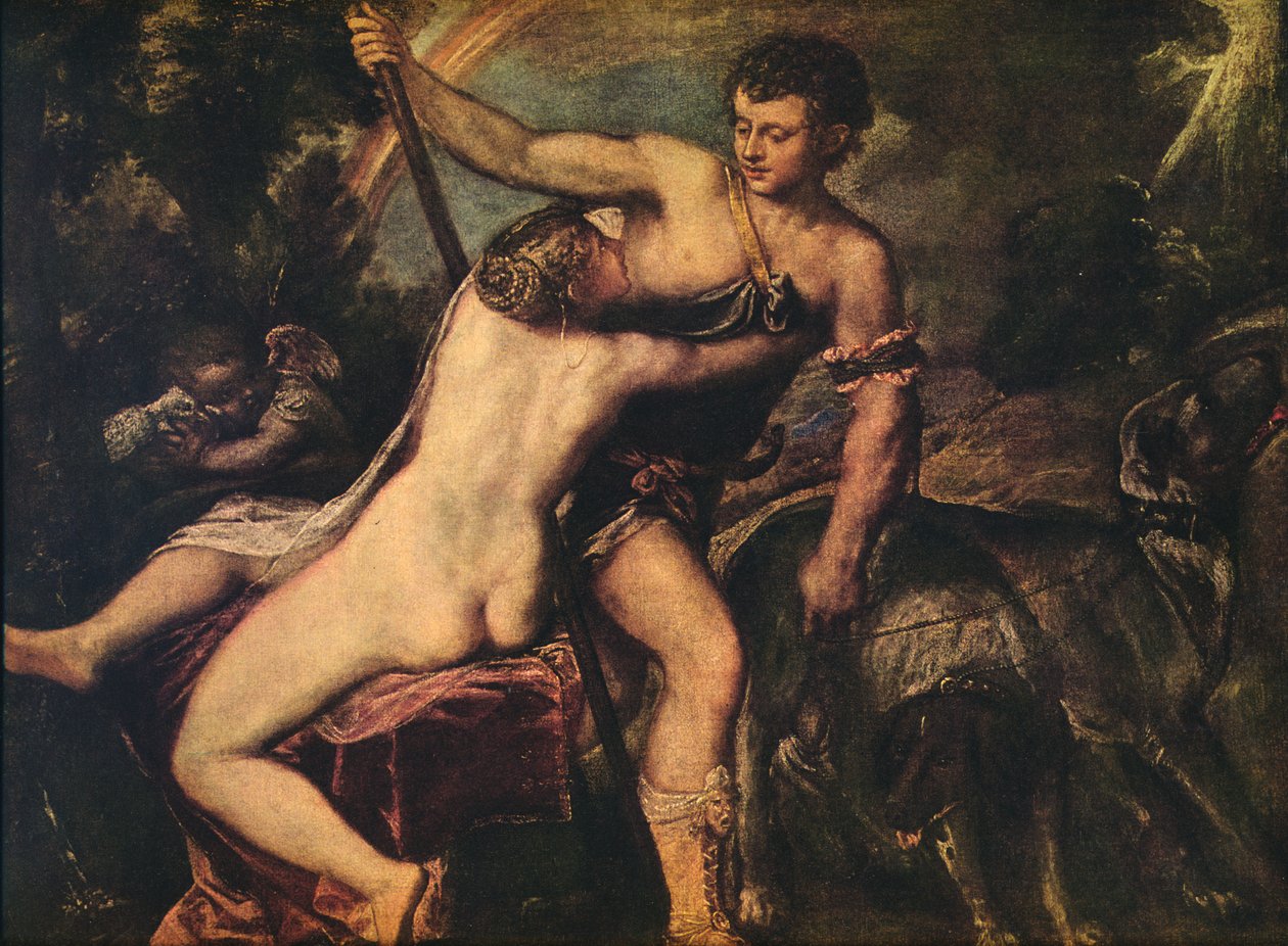 Venus and Adonis, 1560 by Tiziano Vecelli
