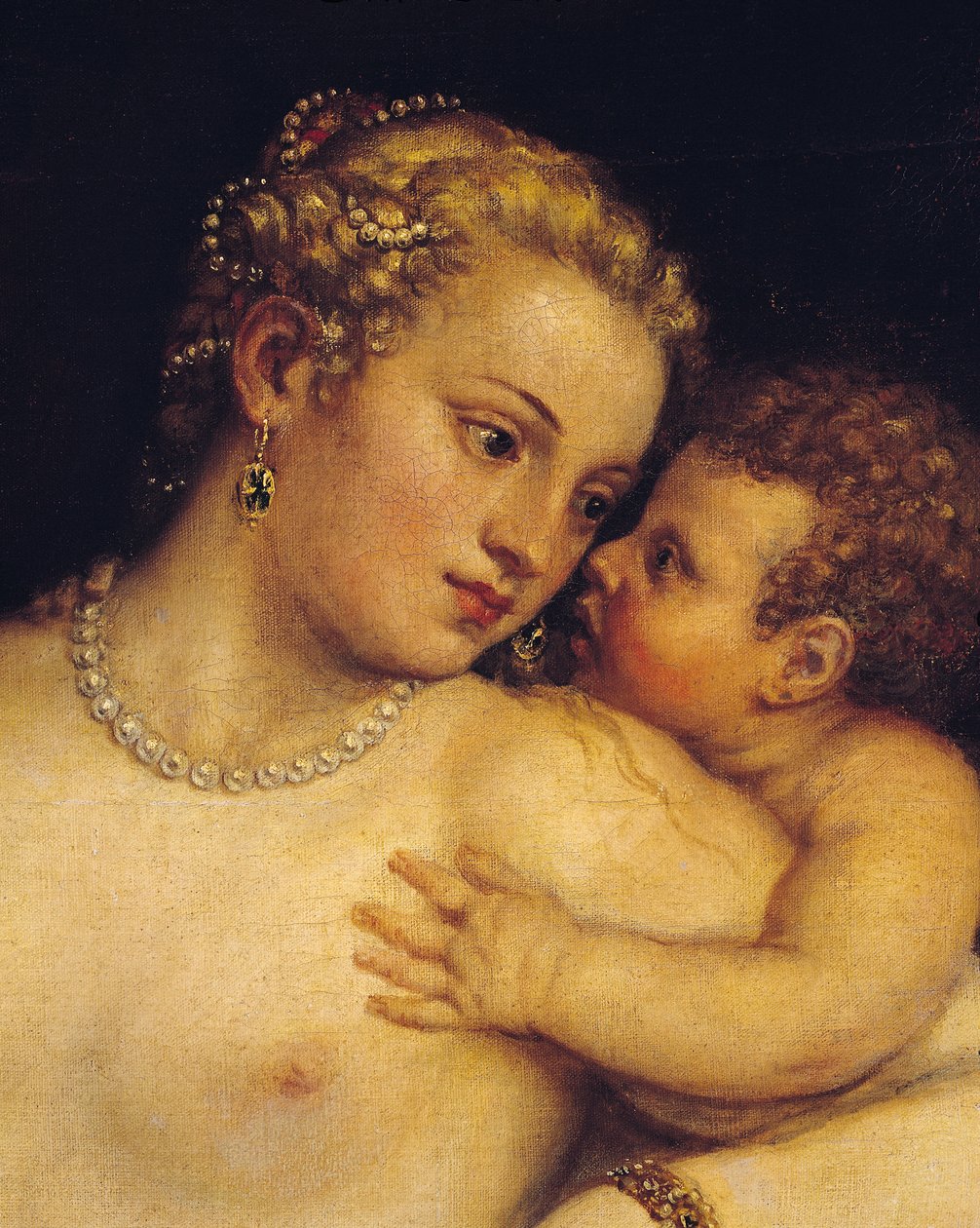 Venus Delighting Herself with Love and Music, 1545 (detail) by Tiziano Vecelli
