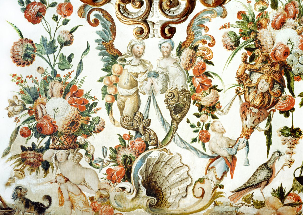 Decor enlivened by flowers, characters and a bird by Tomas Ferrer