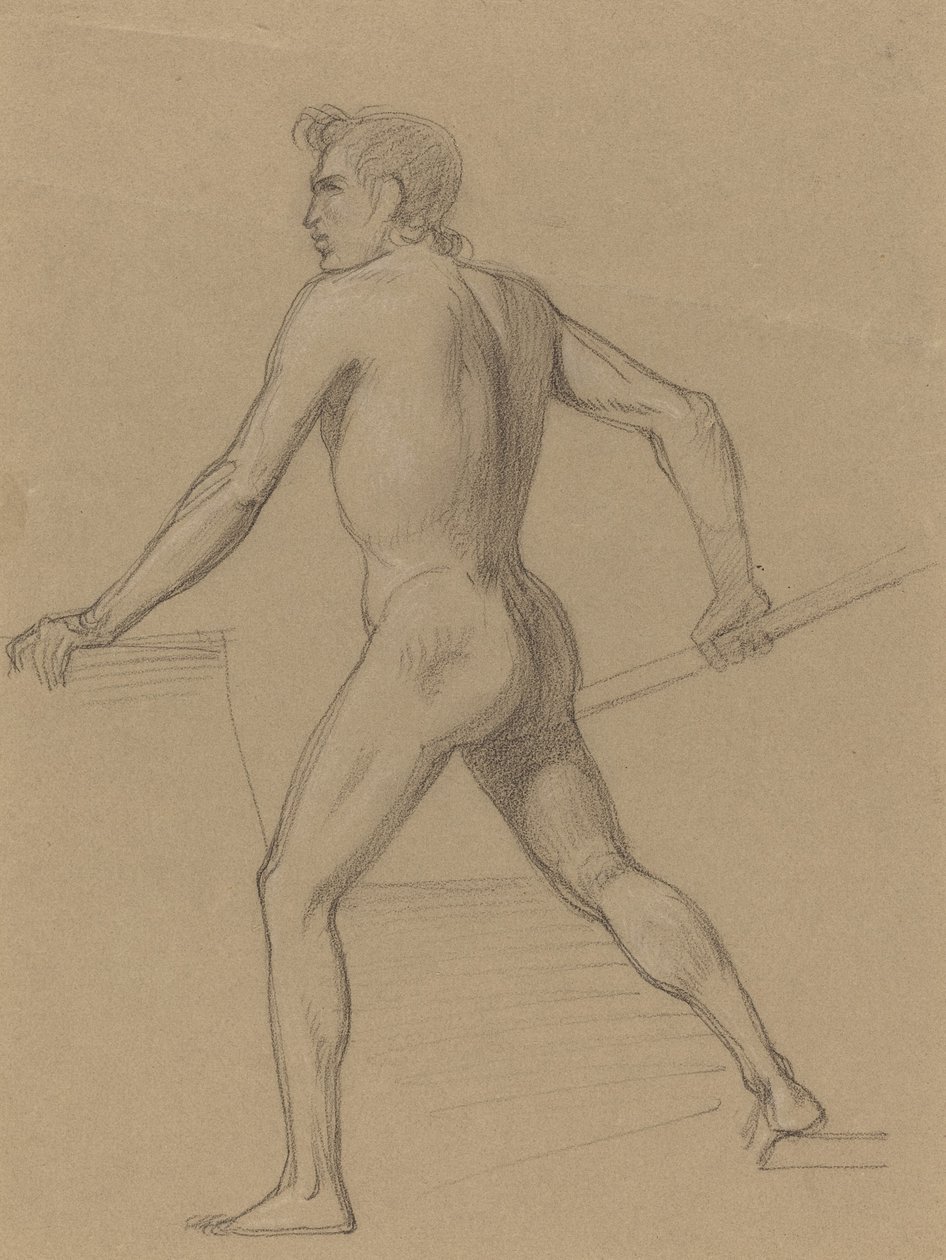 A Male Nude Moving to the Left by Tommaso Minardi