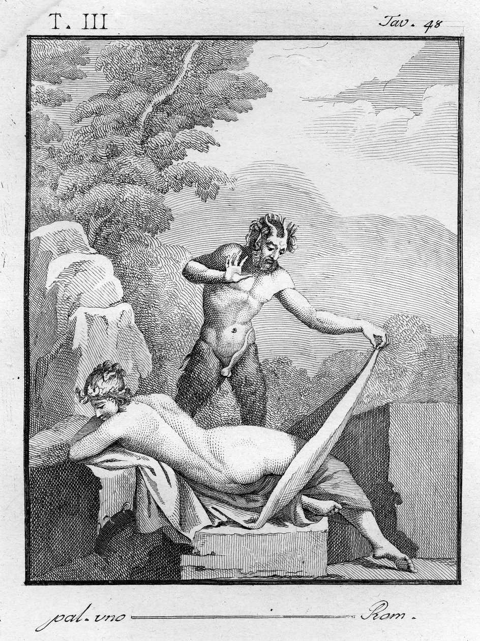 Satyr undresses a Nymph by Tommaso Piroli