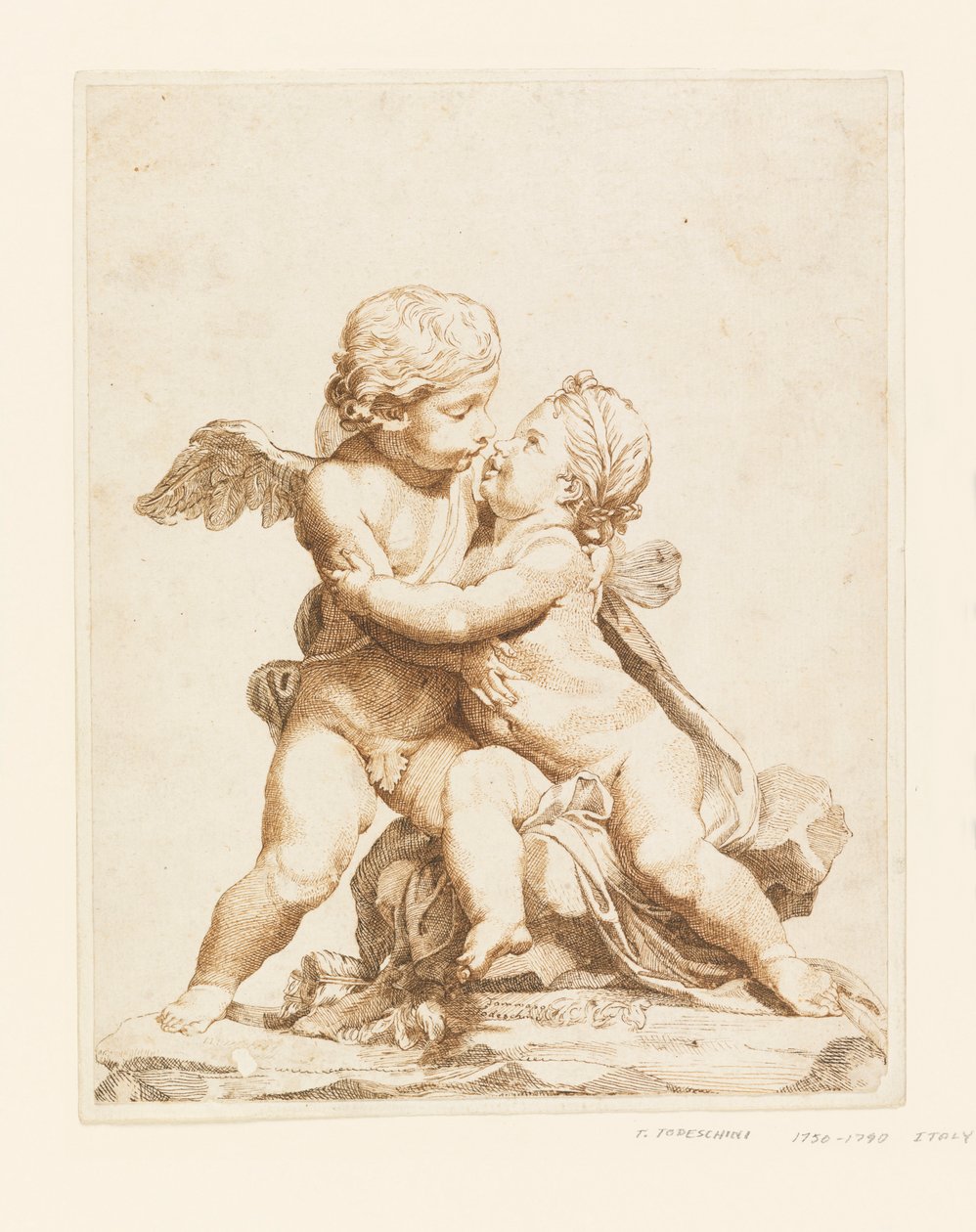 Two Cupids Kissing, 1750–90 by Tommaso Todeschini