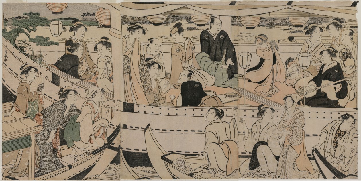 Boating Party on the Sumida River by Torii Kiyonaga