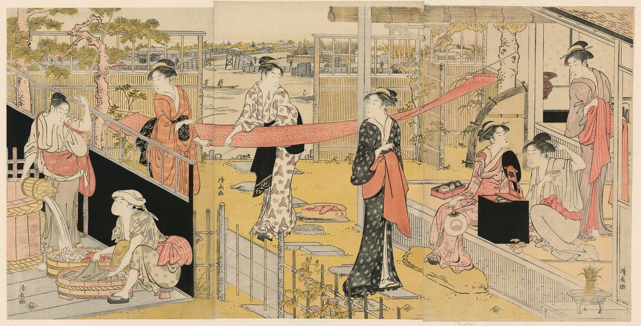 Women Washing Clothes by Torii Kiyonaga