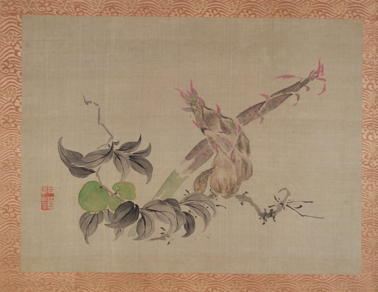 Apple and Flowering Plant, 1851 by Tsubaki Chinzan